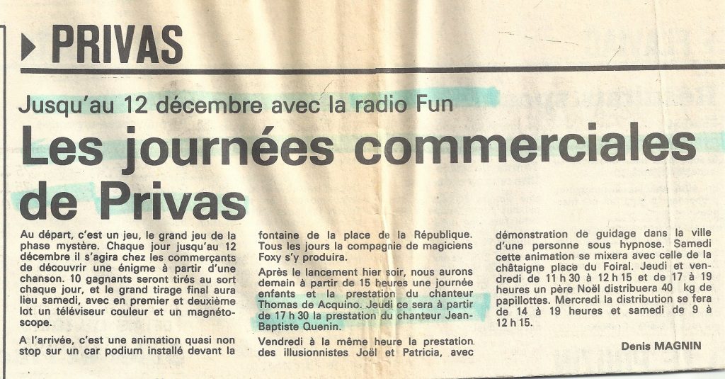 Journées Commerciales de PRIVAS animées par FUN Radio