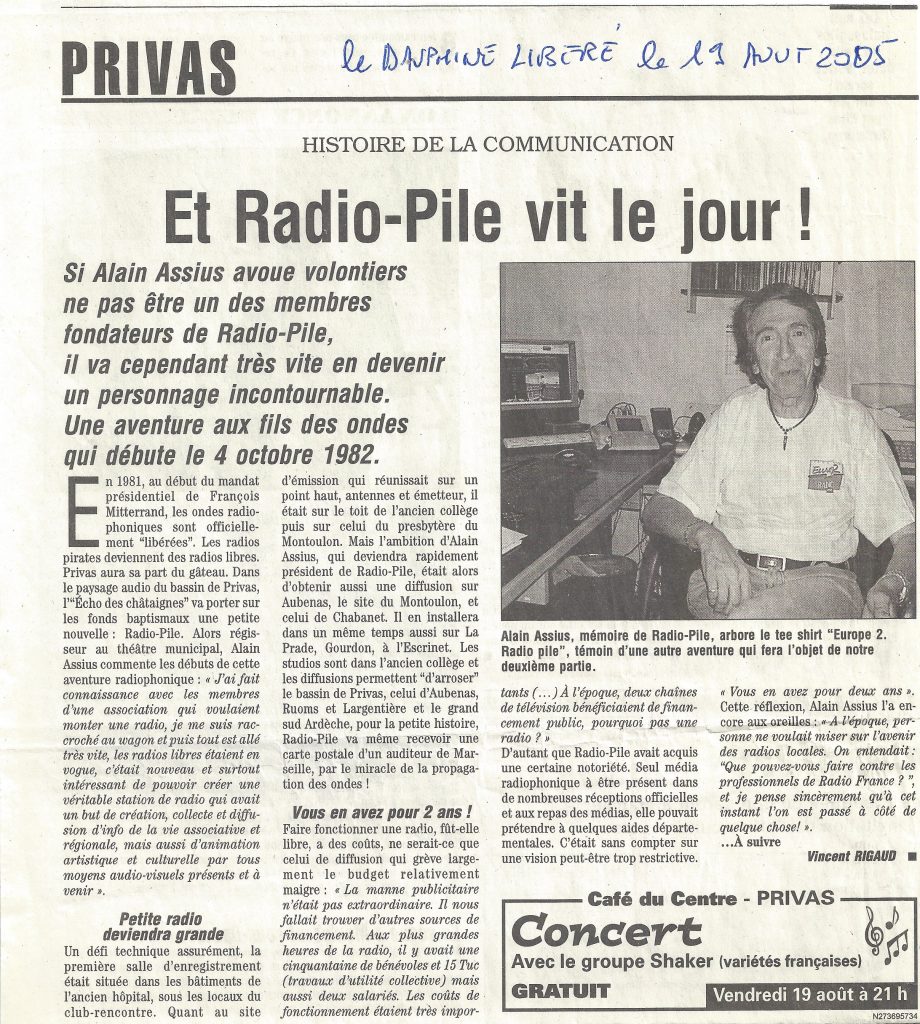 Et Radio Pile vit le jour ! DL du 19/08/2005.