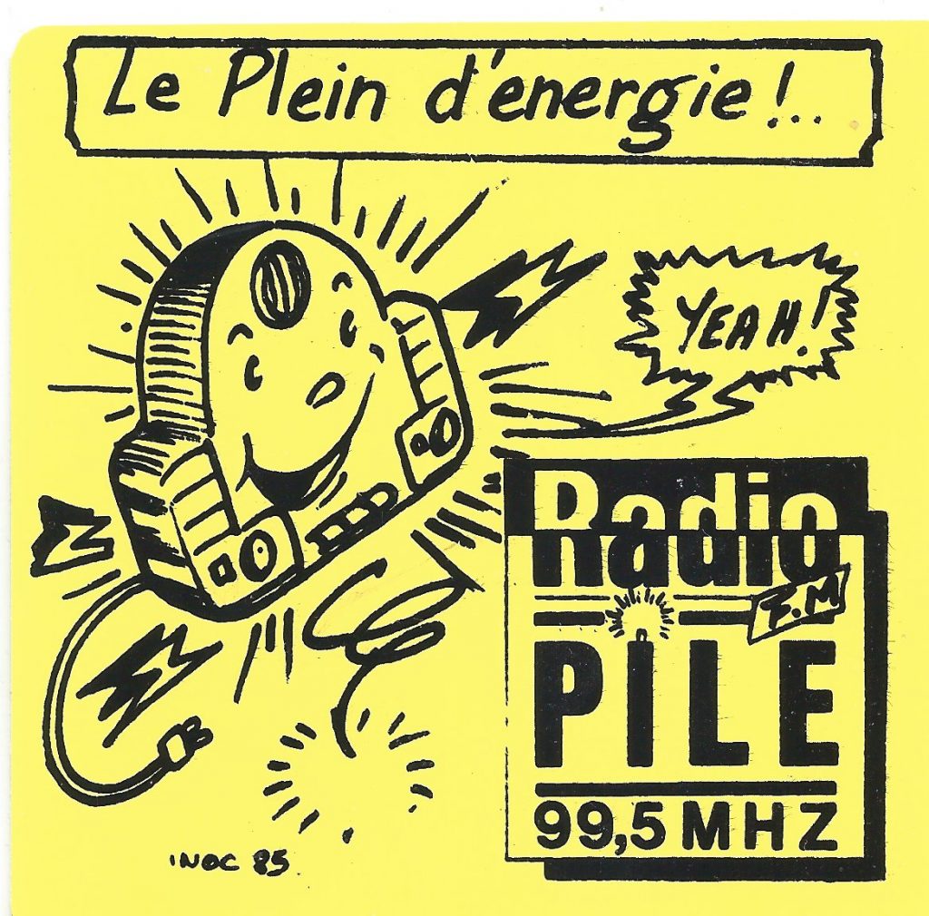 Autocollant Radio PILE "le plein d"energie"