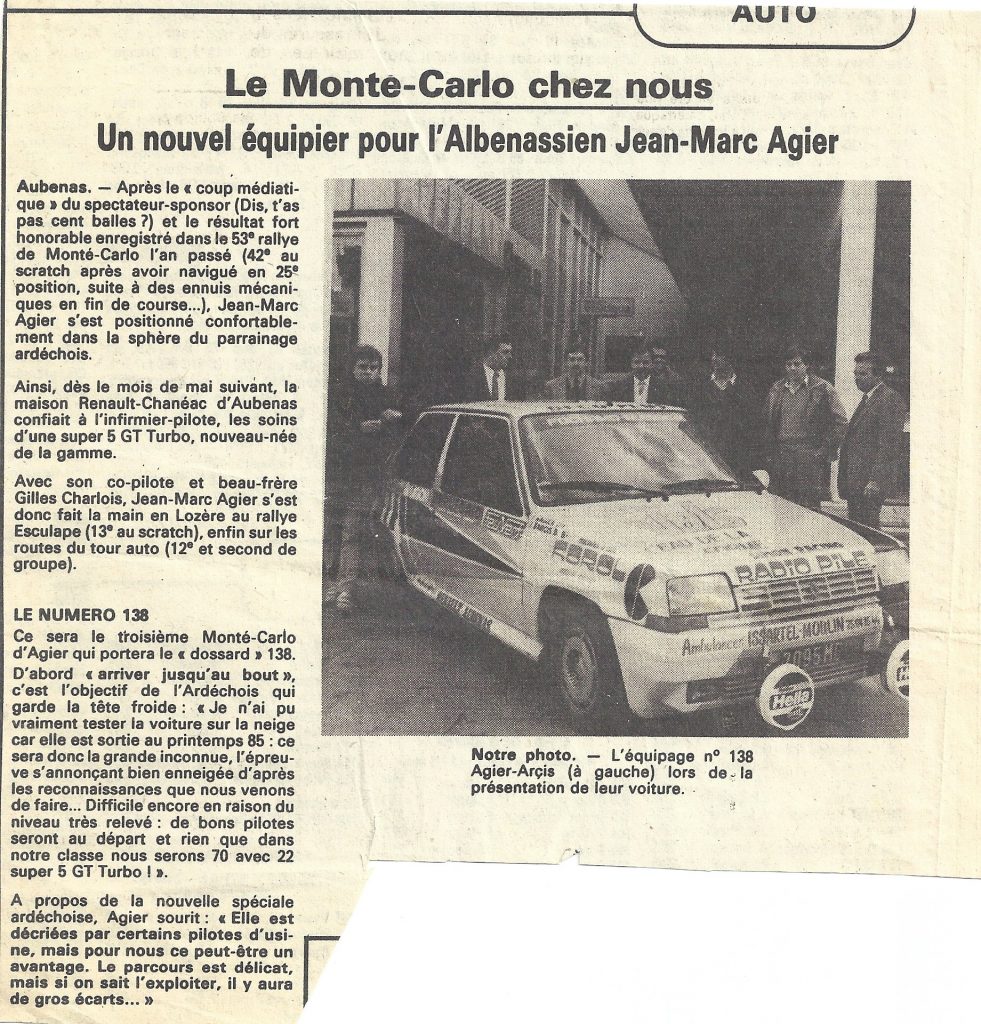 Jean-Marc AGIER en Rallye avec RADIO PILE.